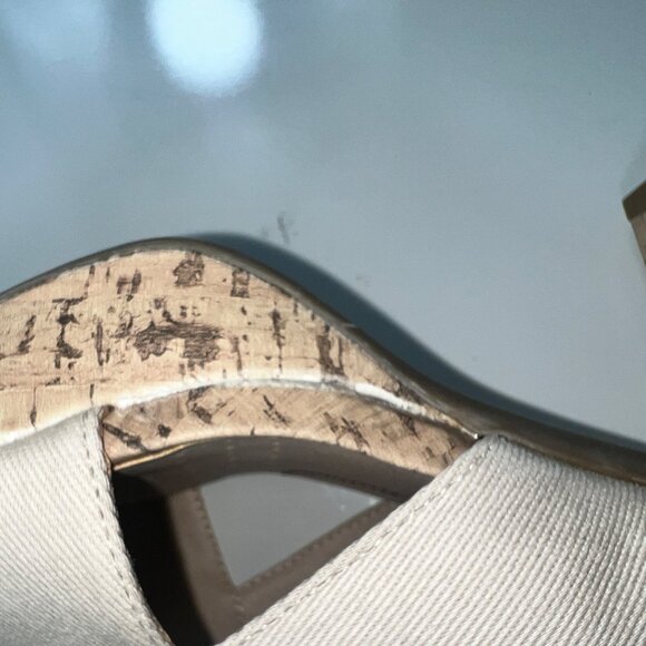 LifeStride Beige Lara Sandals w/ Cork Block Heels & Adjustable Straps Size 10M - Picture 14 of 16